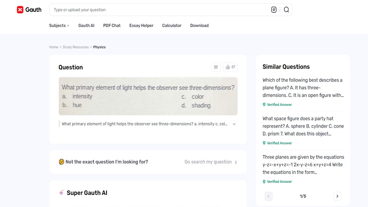 Solving Physics Questions Related to Light Using Gauth AI